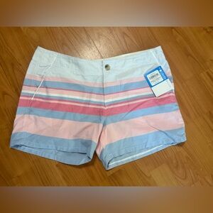 NWT Columbia PFG Womens Striped Solar Fade Shorts Sz 12 155